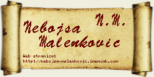 Nebojša Malenković vizit kartica